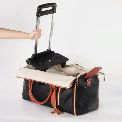 Carry On Travel Bag with Hanging Garment Zone and Shoe Compartment, 60 Liter