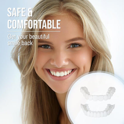 Clip On Veneers for Upper and Lower Teeth with Moldable Silicone Strip