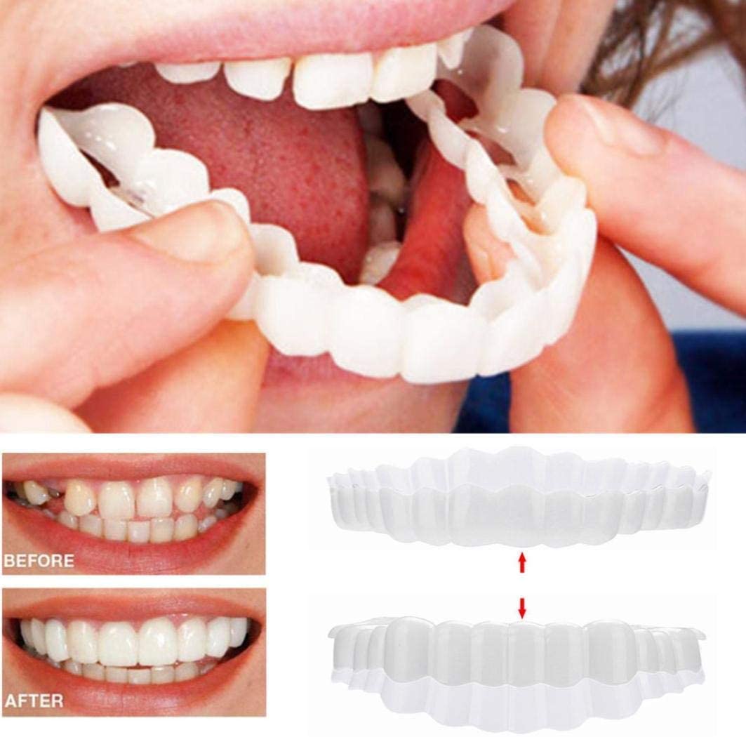 Clip On Veneers for Upper and Lower Teeth with Moldable Silicone Strip