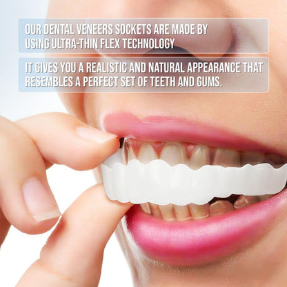 Clip On Veneers for Upper and Lower Teeth with Moldable Silicone Strip