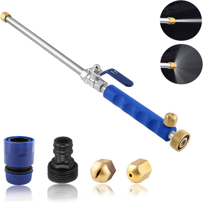 Garden Hose Spray Nozzle with Interchangeable Brass Heads and 32ft Reach