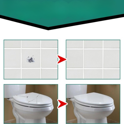 Tile Repair Paste with Spatula and Sandpaper for Cracks and Chips