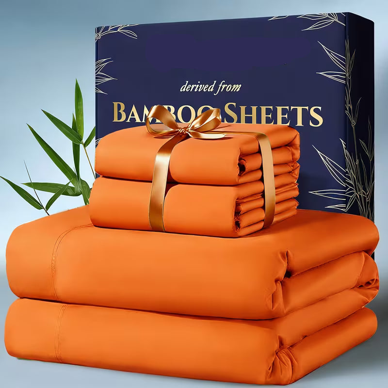 Bamboo Blend Sheet Set with Moisture Wicking and Deep Pocket Fit, Hypoallergenic
