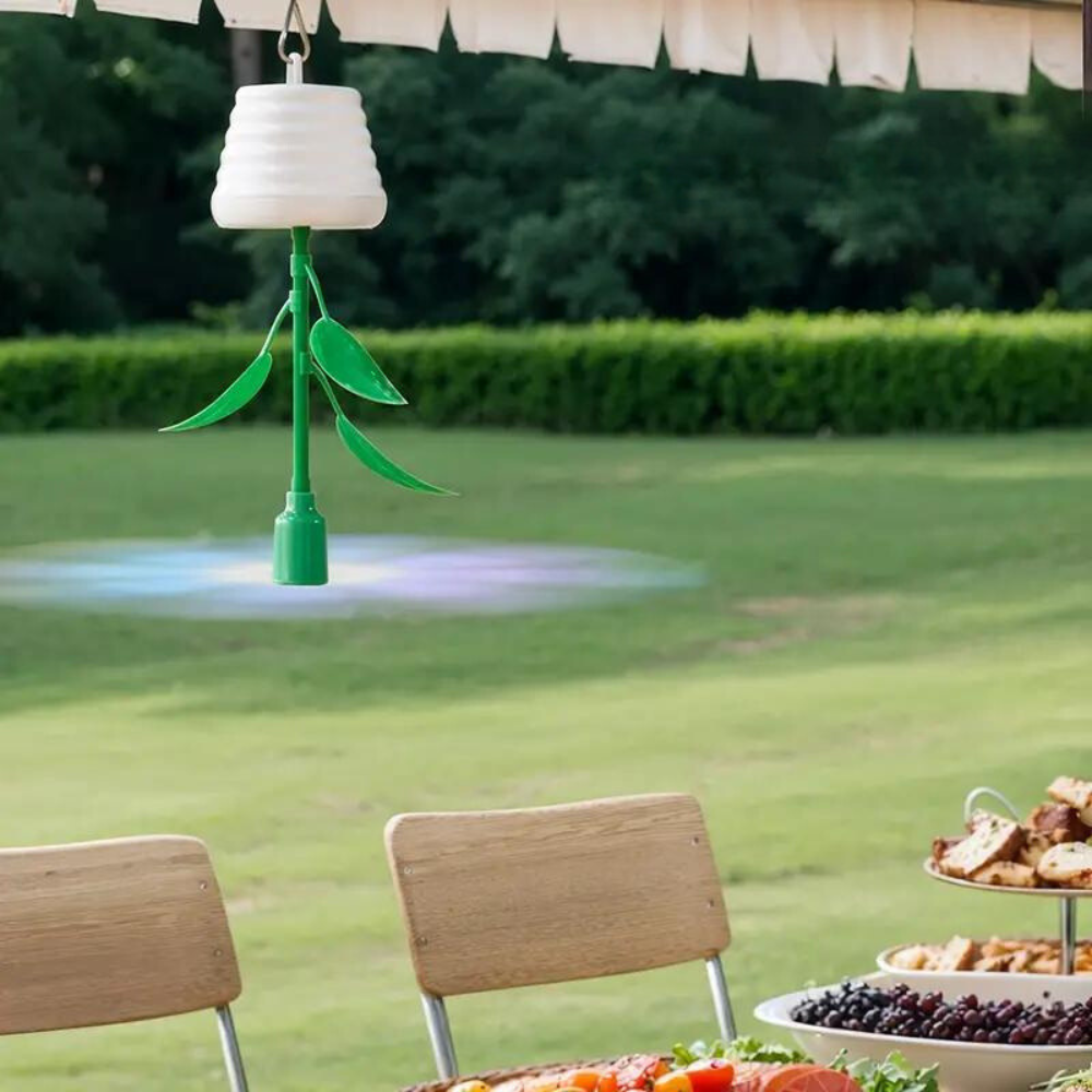 Portable Fly Deterrent Fan with Flexible Blades and Battery Power for Outdoor Dining