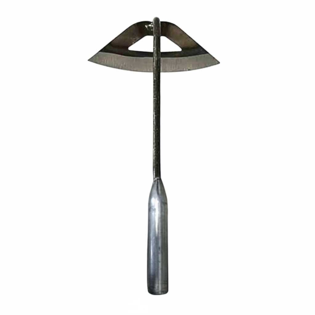 Steel Garden Hoe with Textured Grip and Extension Rod Compatible