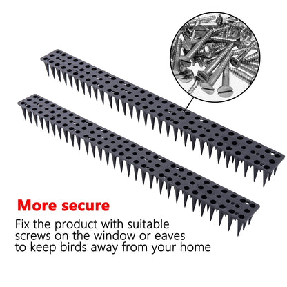 Bird Control Spikes with Stainless Steel Rods and Plastic Base, 10 Pack