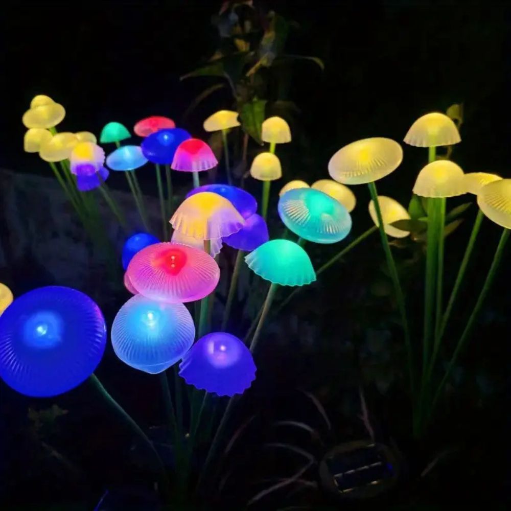 Solar Garden Light with Swaying Jellyfish Head and Dual Lighting Modes, 6 LEDs