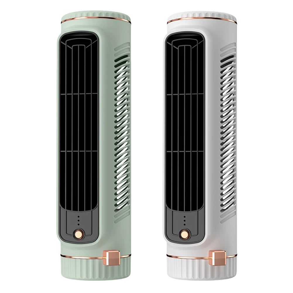 Compact Tower Fan with 60 Degree Swivel and Rechargeable Battery