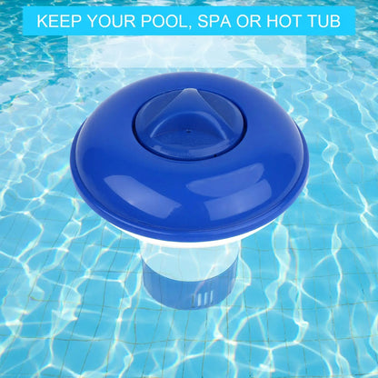 Chlorine Floater with Adjustable Vents and Twist Lock Cover for Pools