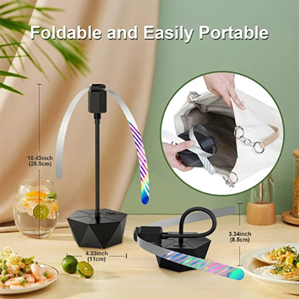 Tabletop Fly Deterrent Fan with Dual Power and Retractable Design