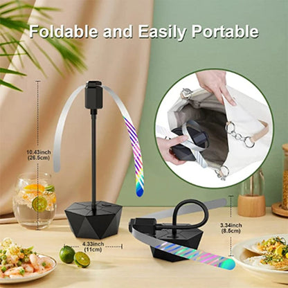 Tabletop Fly Deterrent Fan with Dual Power and Retractable Design