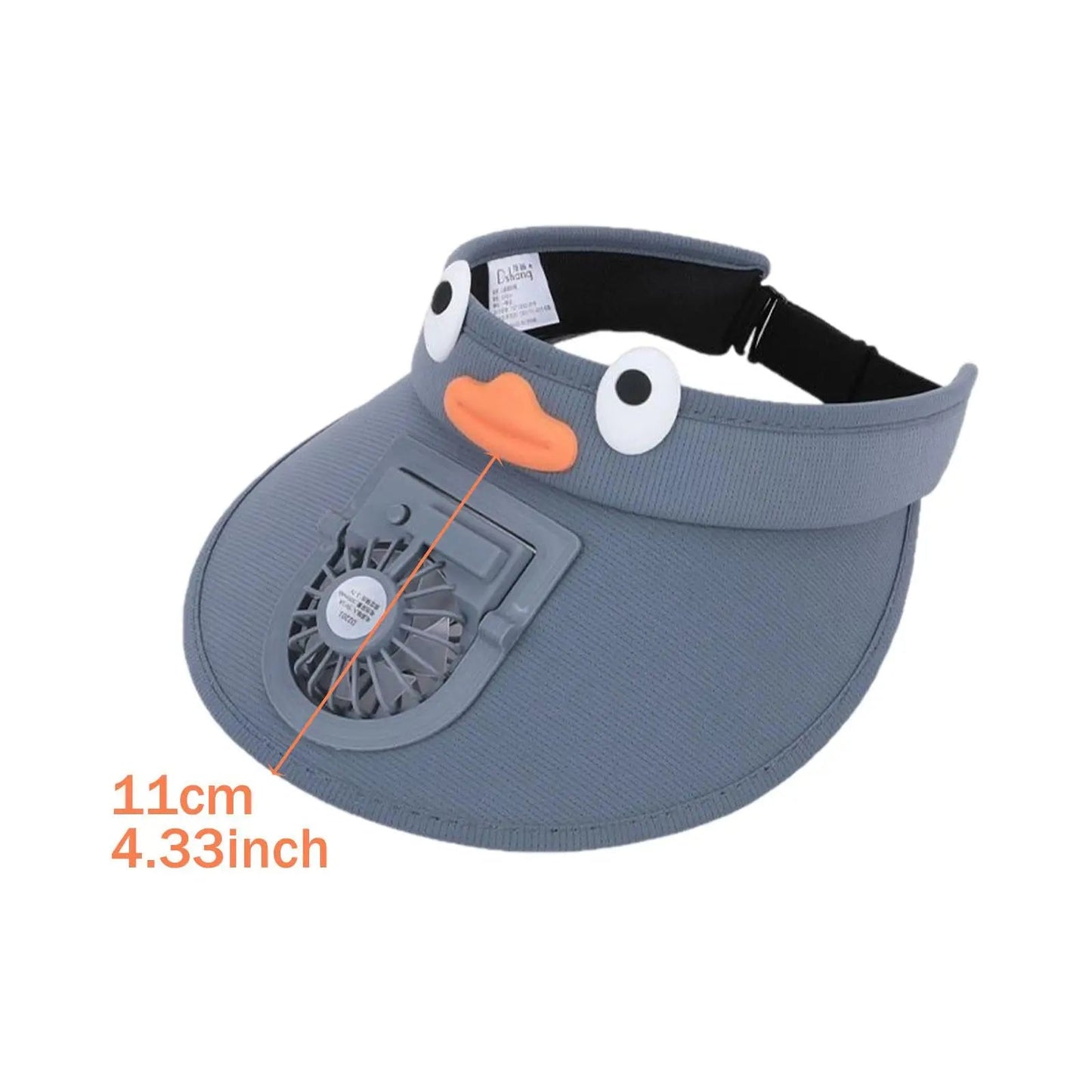 Kids Sun Visor with Built-In Cooling Fan and Adjustable Chin Strap