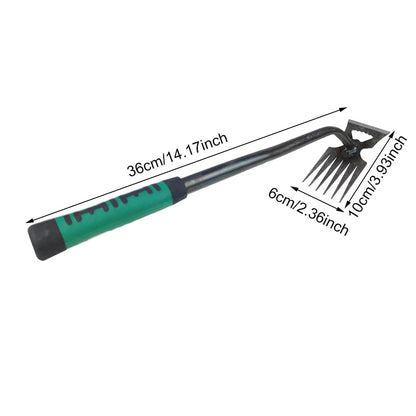 Root Extraction Garden Tool with Manganese Steel Tines and Ergonomic Handle