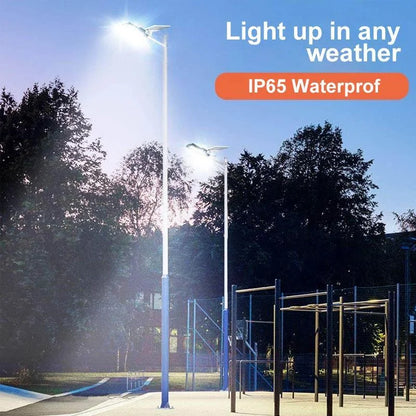 Solar Street Light with Motion Sensor and Remote Control, 360-Degree Lighting