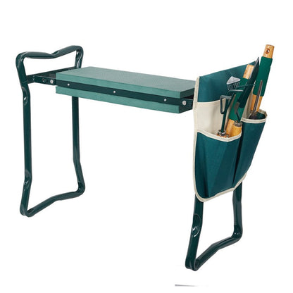 Garden Kneeler and Seat with Steel Handles and Tool Pouches, Converts to Sitting Position