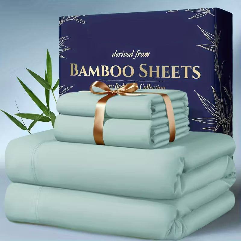 Bamboo Blend Sheet Set with Moisture Wicking and Deep Pocket Fit, Hypoallergenic