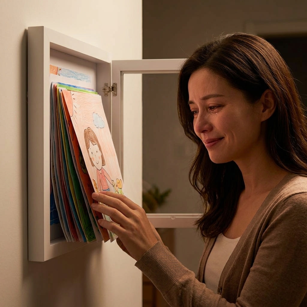 Artwork Storage Frame with Magnetic Display and 150 Drawing Capacity