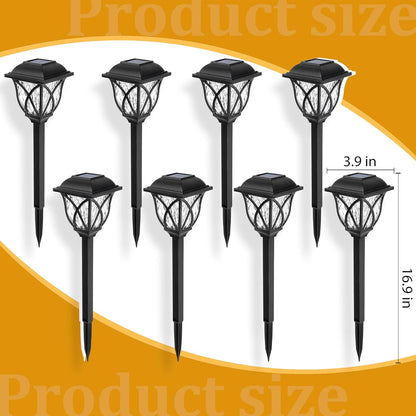 Solar Pathway Garden Lights with Warm White LED and Auto Dusk Sensor, Set of 6