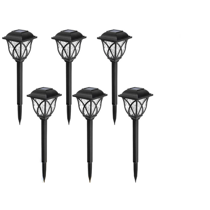 Solar Pathway Garden Lights with Warm White LED and Auto Dusk Sensor, Set of 6
