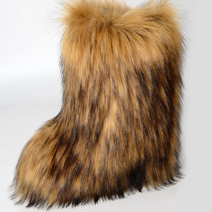 Furry Snow Boots - Knee High
