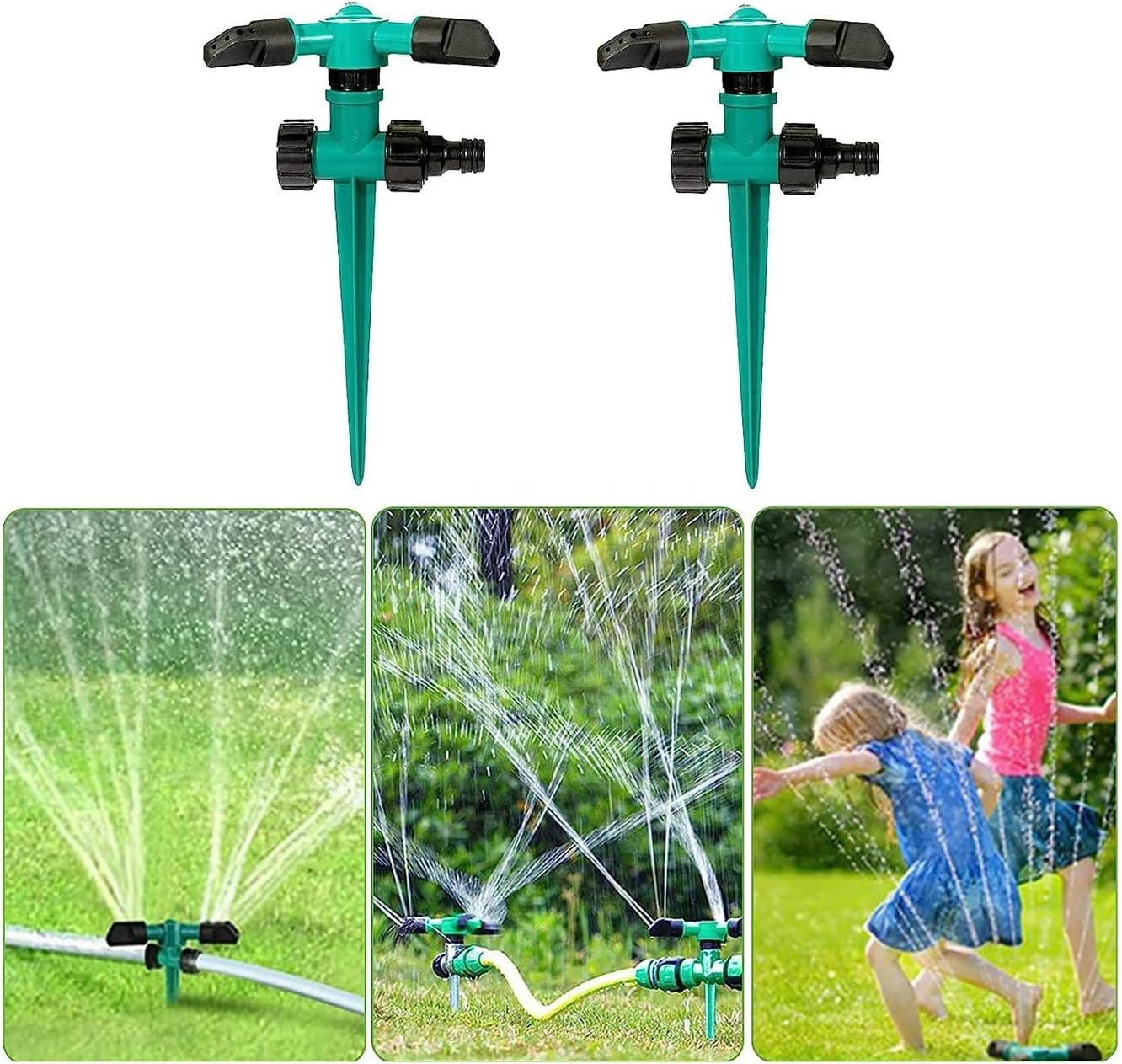 Rotating Garden Sprinkler with 360-Degree Coverage and Adjustable Spray Angles, 5-Pack