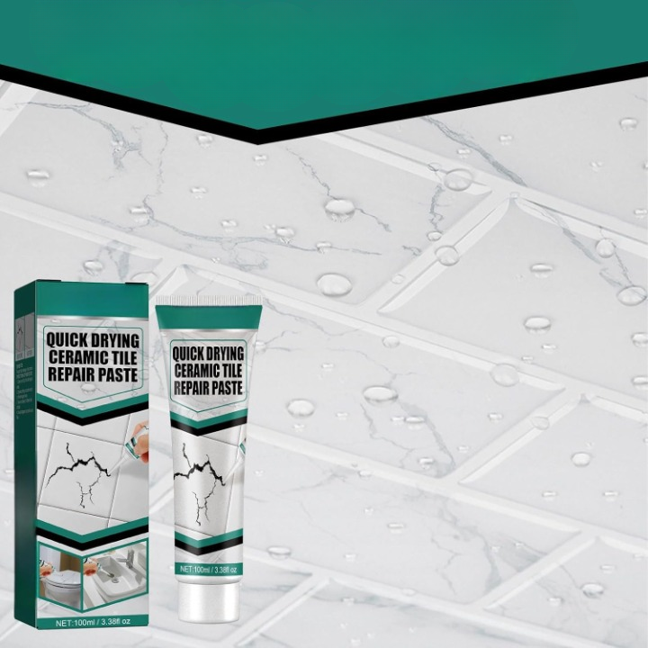 Tile Repair Paste with Spatula and Sandpaper for Cracks and Chips