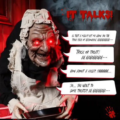 Animated Halloween Figure 5ft with Motion Sensor and Red LED Eyes, Voice Effects