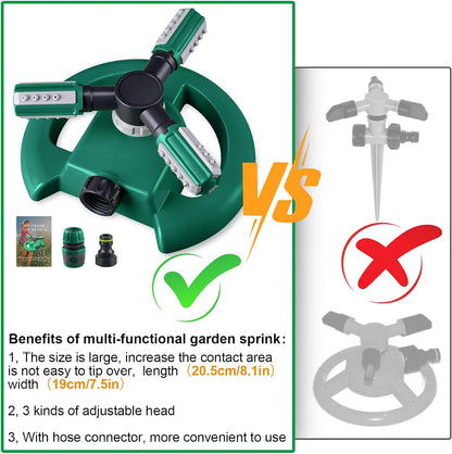 Rotating Yard Sprinkler with 36 Adjustable Nozzles and 49 Foot Coverage