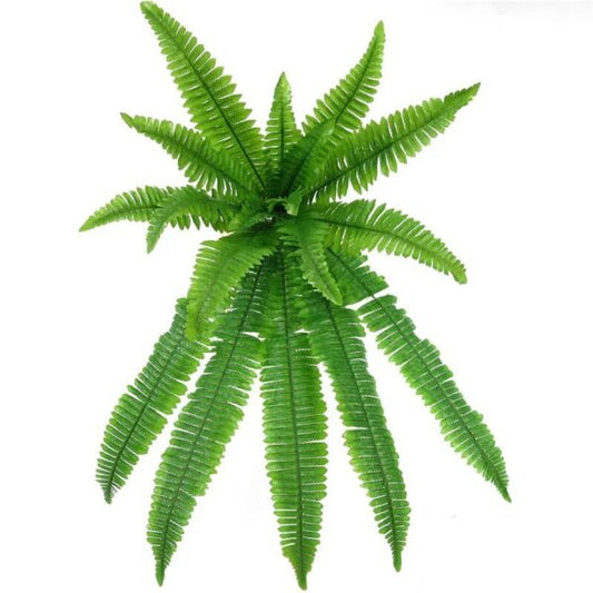 Artificial Boston Fern with 18 Flexible Branches and UV Resistant Coating