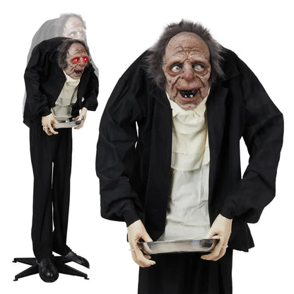 Animated Halloween Figure 5ft with Motion Sensor and Red LED Eyes, Voice Effects