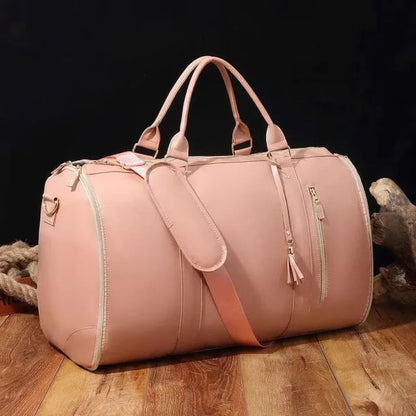 Carry On Travel Bag with Hanging Garment Zone and Shoe Compartment, 60 Liter
