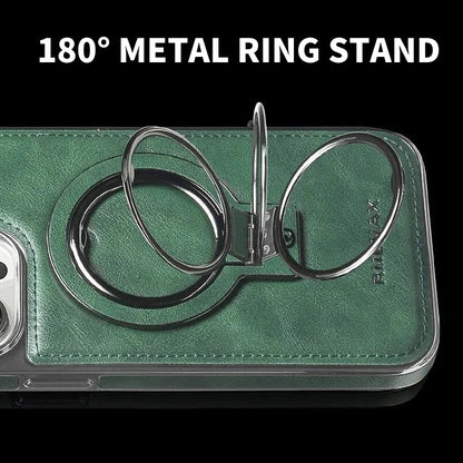 Phone Case with Textured Grip and Built In Kickstand, Magnetic Camera Protection