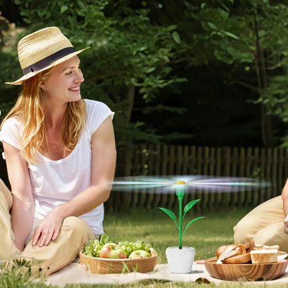Portable Fly Deterrent Fan with Flexible Blades and Battery Power for Outdoor Dining