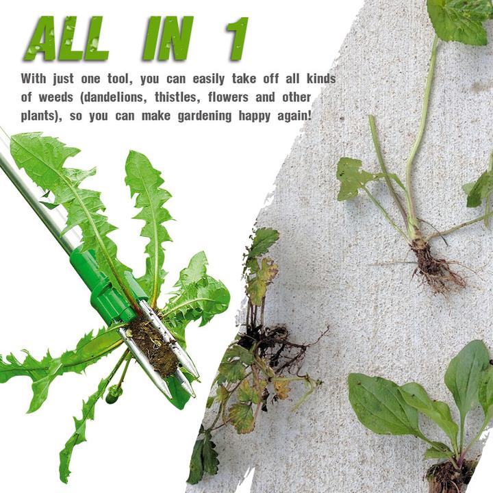 Standing Weed Puller with Three Steel Claws and Foot Pedal