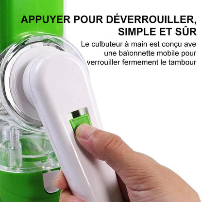 Rotary Vegetable Grater with Three Interchangeable Blades and Suction Feet