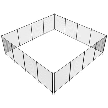 Pool Safety Fence with Removable Mesh Panels and Aluminum Poles