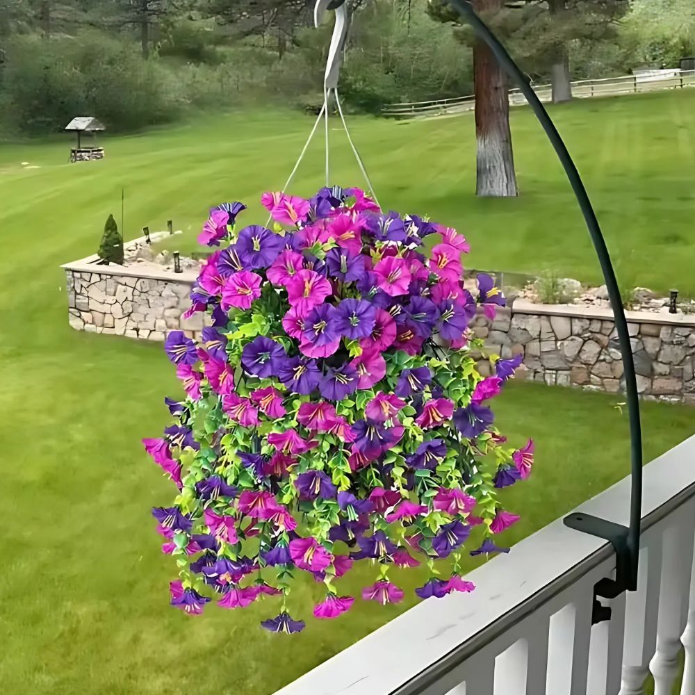 Hanging Morning Glory Vine with Sun Resistant Petals and Flexible Design, 29.52in
