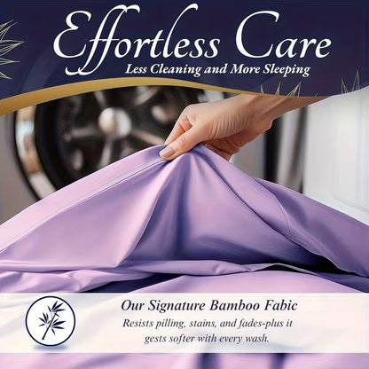Bamboo Blend Sheet Set with Moisture Wicking and Deep Pocket Fit, Hypoallergenic