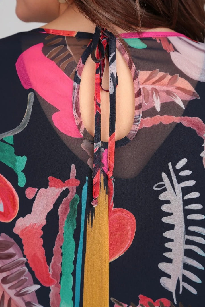 Elara Blomsterlang Lagdelt Maxi