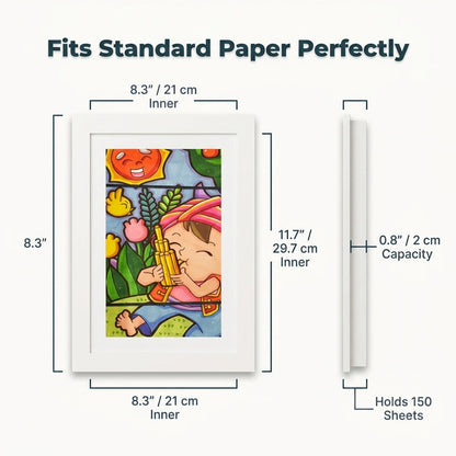 Artwork Storage Frame with Magnetic Display and 150 Drawing Capacity