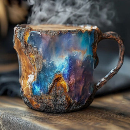 Mineral Crystal Mug with Insulating Walls and Natural Patterns, 350-450ml