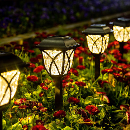 Solar Pathway Garden Lights with Warm White LED and Auto Dusk Sensor, Set of 6