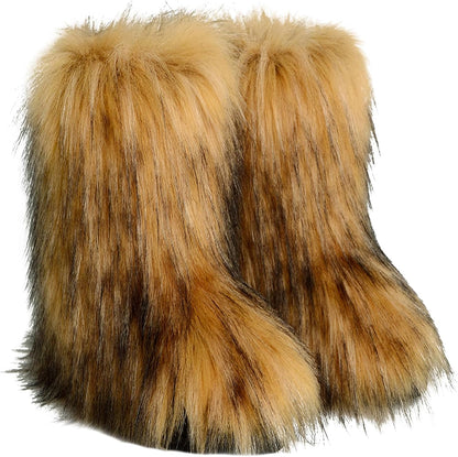 Furry Snow Boots - Knee High
