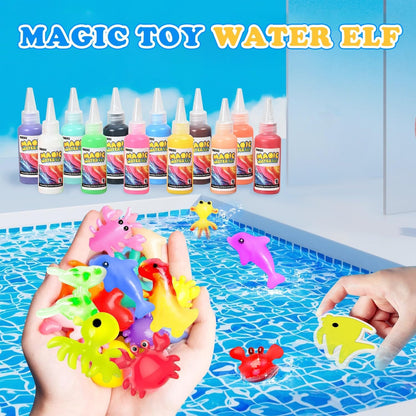 Squishy Water Pet Gel Kit with 12 Colors and 12 Fantasy Molds, STEM Toy for Kids Ages 4+