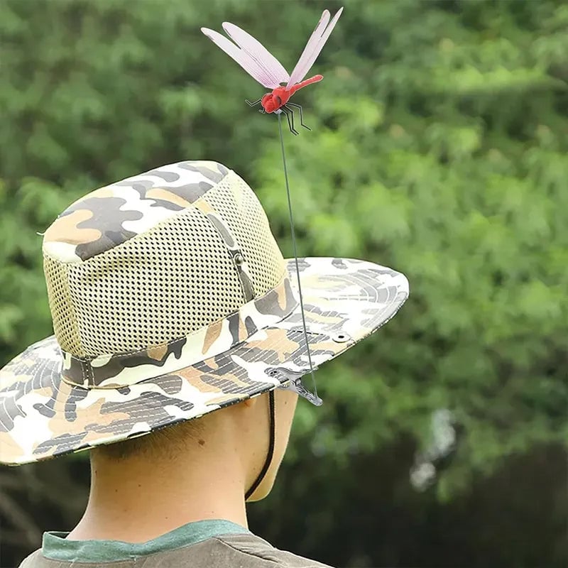 Dragonfly Clip with Metal Fastener and 3D Printed Wings for Mosquito Deterrence