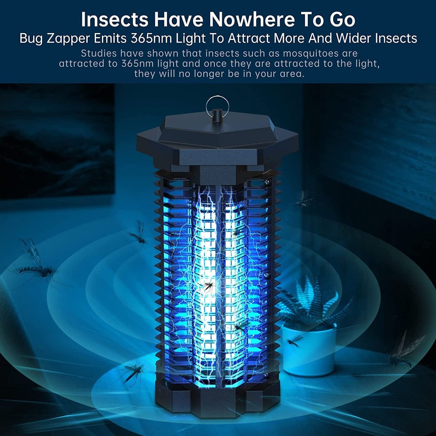 Electric Mosquito Zapper with Light and Removable Collection Tray