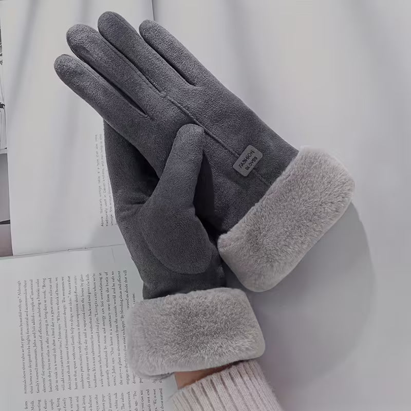 Women’s Plush Winter Gloves – Soft & Warm Thick Design
