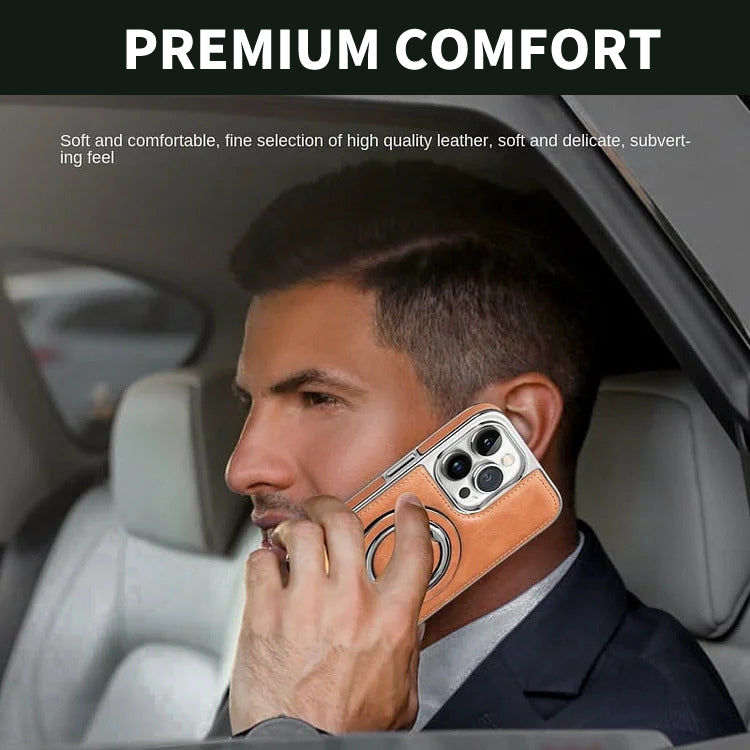 Phone Case with Textured Grip and Built In Kickstand, Magnetic Camera Protection