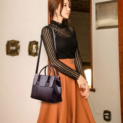 Willow Crocodile Embossed Luxury Handbag