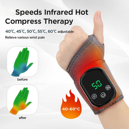 Wrist Massager with Heat and Vibration, Rechargeable with Adjustable Strap
